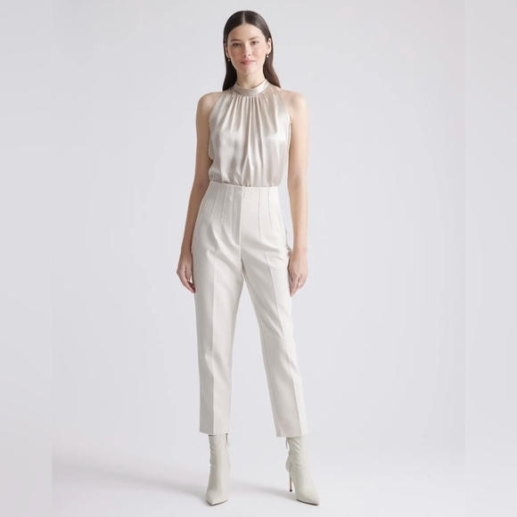 NWT Quince 100% Washable Silk Halter Top Champagne Sz S - Picture 6 of 8